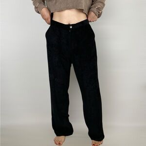 RAG &‎ BONE Ellie Corduroy Ribbed Straight Leg Velvet High Rise Pants Black